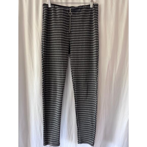 Iris Black & White Checkered Stretch Pants - Size Medium - Picture 1 of 10
